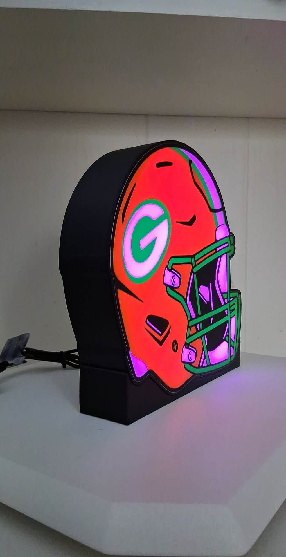 New Packer Helmet LED light box – custom 3D printed – Lit Layer Creations
